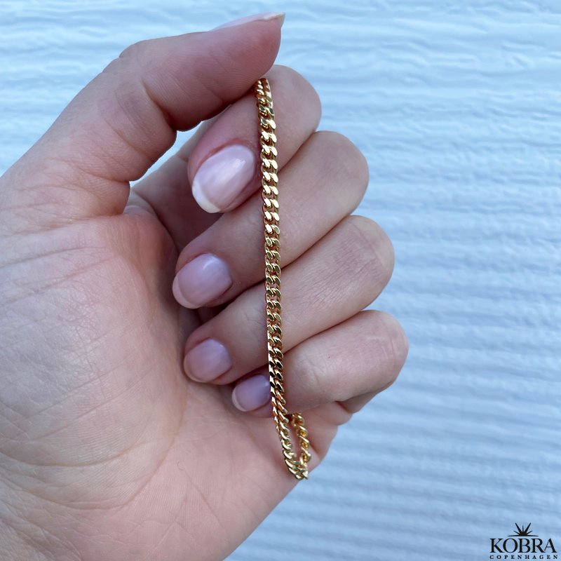 "Clinton" 3mm panzer armbnd forgyldt med 18 karat