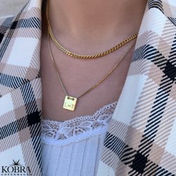 "Clinton" 3mm panzer halskde i sterling slv eller 18 karat forgyldt