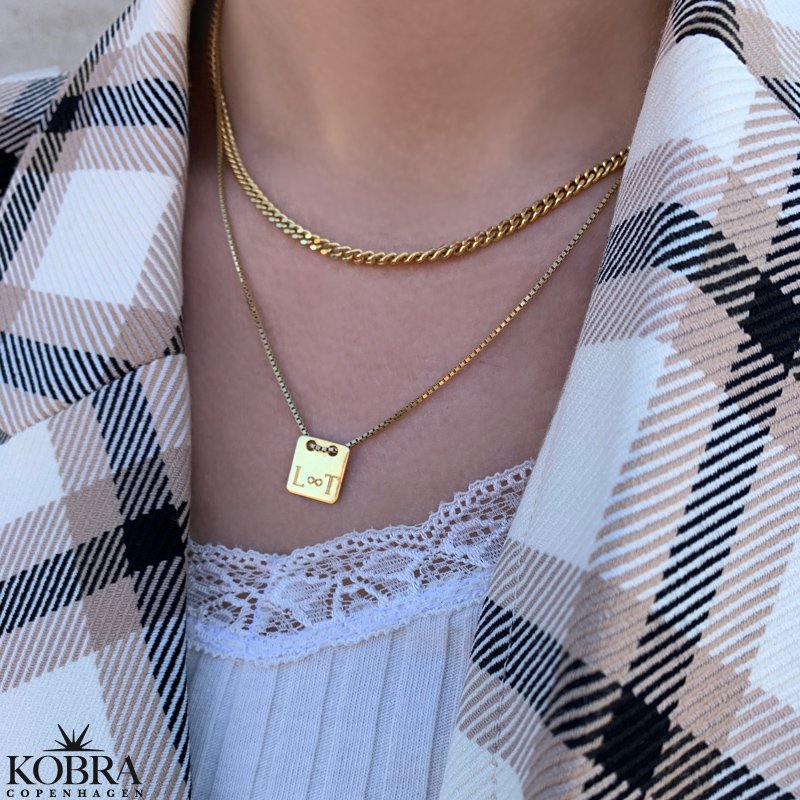 "Clinton" 3mm panzer halskde i sterling slv eller 18 karat forgyldt