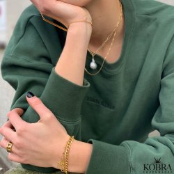 "Panzer" 18 karat forgyldt armbnd med brede led