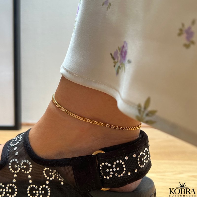 "Clinton" 3mm panzer ankelkde forgyldt med 18 karat