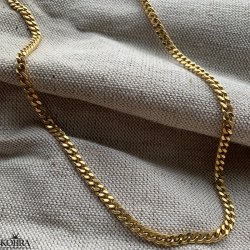 "Clinton" 4 mm guld panzer halskde til mnd