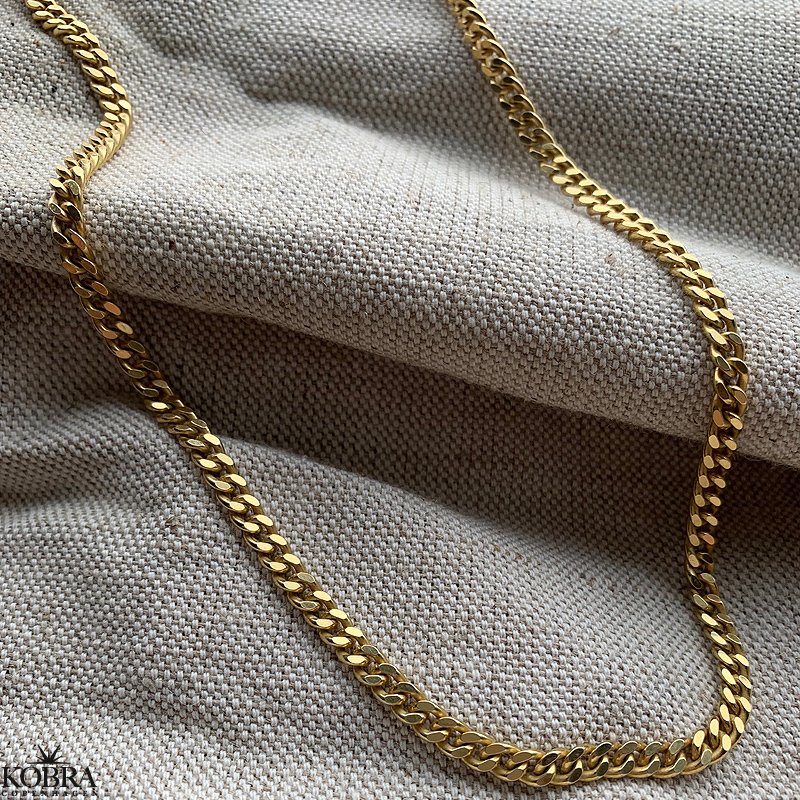 "Clinton" 4 mm guld panzer halskde til mnd