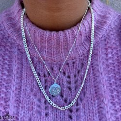 "Clinton" 4mm panzer halskde i sterling slv