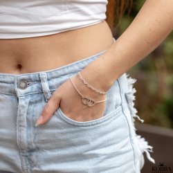 "Passion" 2i1 hjerte armbnd i slv