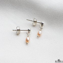 "Wilma" small pearl earrings in sterling silver freshwater pearls