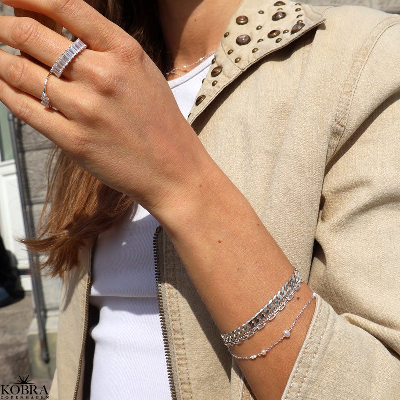 "Clinton" 5 mm panzer armbnd i sterling slv