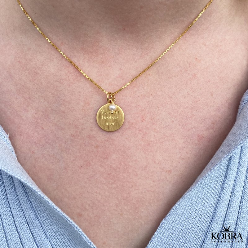 Ferskvandsperle - charm, forgyldt 4 mm