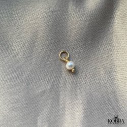 Ferskvandsperle - charm, forgyldt 4 mm