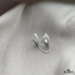 "Zola" slv hoops til 2 huller i rerne med perler