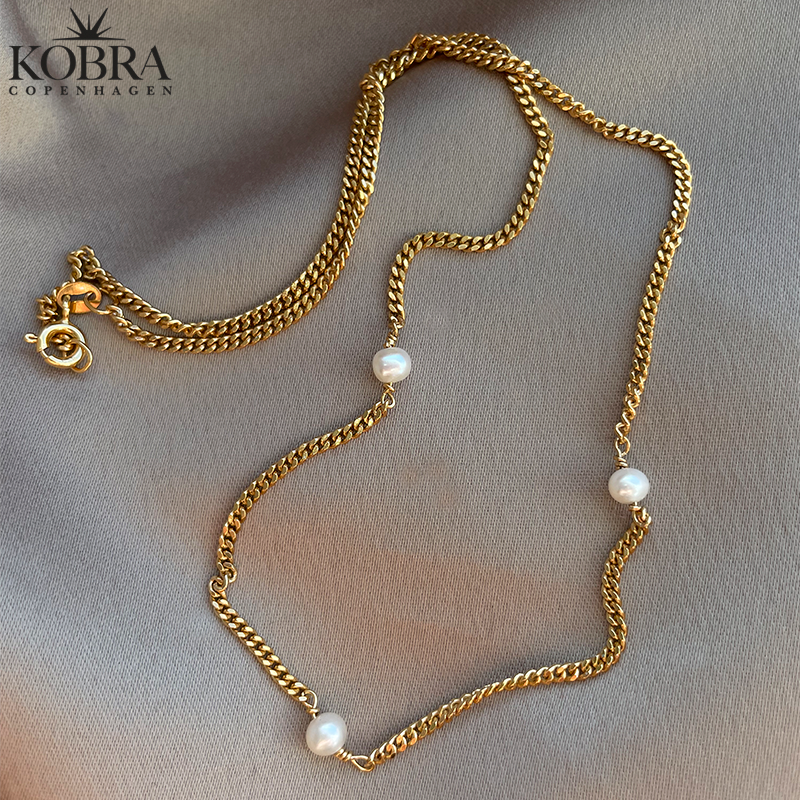 "Monroe" guld perlehalskde