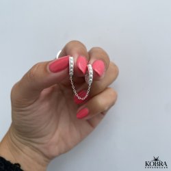 "Zola" slv hoops til 2 huller i rerne med perler