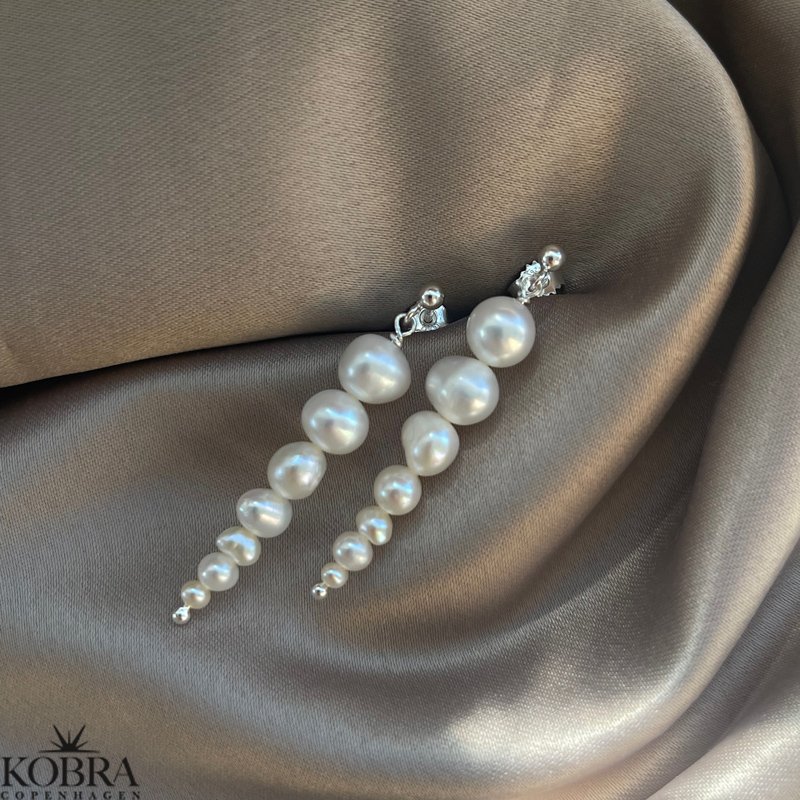 "Paloma" earrings with genuine freshwater pearls in sterling silver