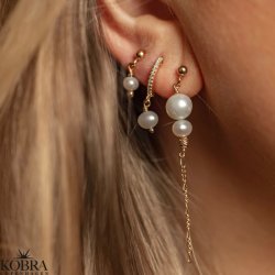 Small "Monroe" with pearl in gilded 1 pc.