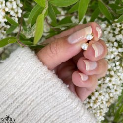 "Margrethe" guld reringe med ferskvandsperler (3 mm perle)