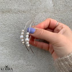 "Allison" smukke slv reringe med gte ferskvandsperler