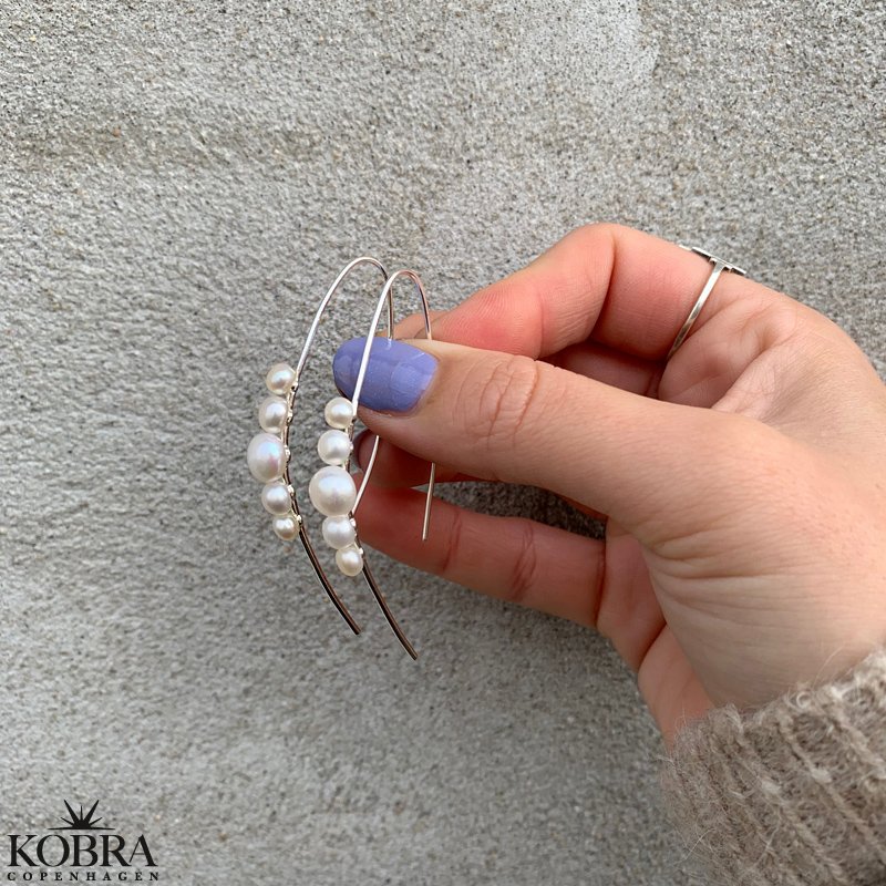 "Allison" smukke slv reringe med gte ferskvandsperler