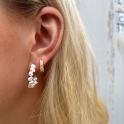 "Isla" 18 karat forgyldte reringe med hvide sten