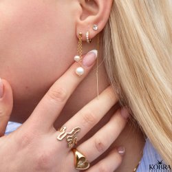 "Vanilla" 18 karat forgyldte retrde med hvide sten