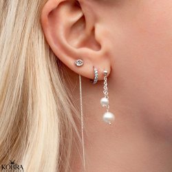 "Sierra" silver earrings with genuine freshwater pearls