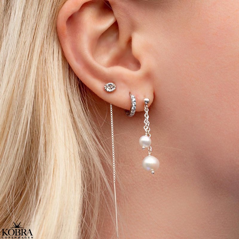 "Sierra" silver earrings with genuine freshwater pearls