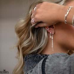 "Margrethe" s�lv �reringe / hoops med hvide ferskvandsperler