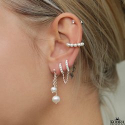 "Sierra" silver earrings with genuine freshwater pearls
