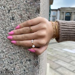 "Hawaii" 18 karat forgyldt ring med multifarvet sten