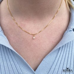 Ferskvandsperle - charm, forgyldt 4 mm