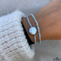 "Talia" semi-precious stone bracelet in silver