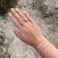 "Monni" stor statement ring i guld med cirkler