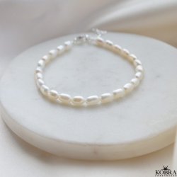 "Joanna" perle armbnd med slv lukning