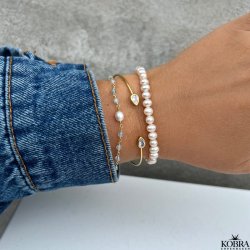 "Margrethe" classic pearl bracelet with freshwater pearls