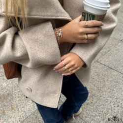 "Paloma" guld panzerkde armbnd med gte perler