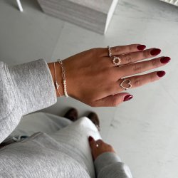 "Sicily" ring in sterling silver with freshwater pearls