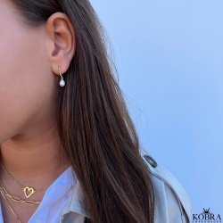 "Marisol" guld hoops med gte ferskvandsperler