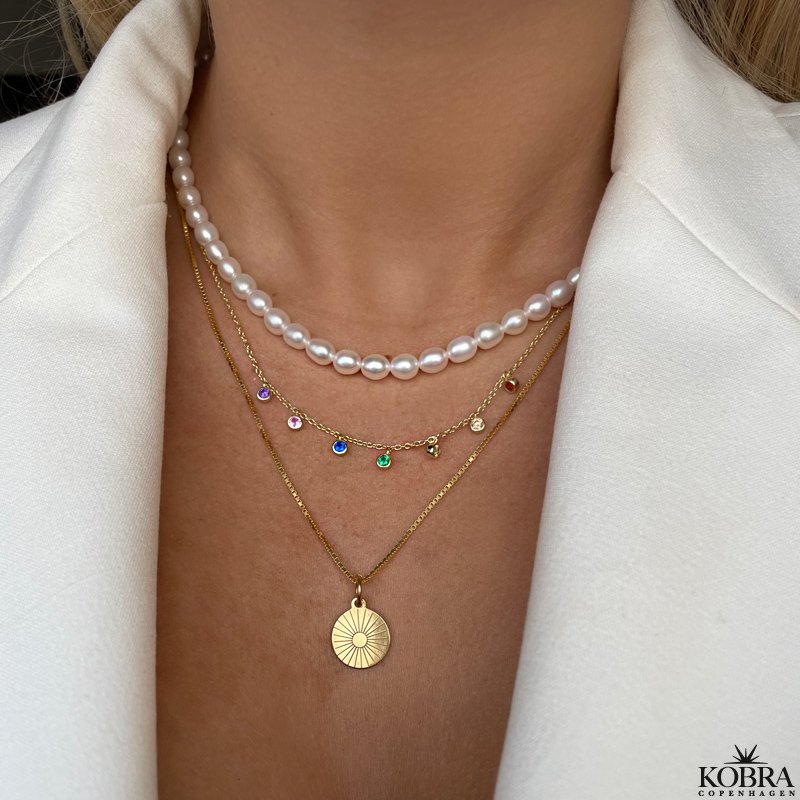 "Mayday Circle" mini guldhalskde med gravering