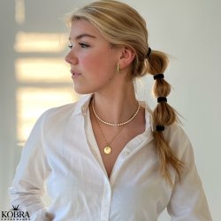"Joanna" forgyldt perlehalskæde med hvide ferskvandsperler