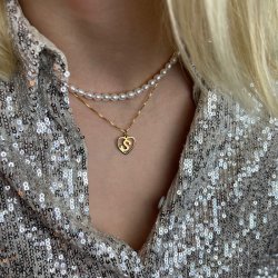 "Soul" guld hjerte halskde med dit bogstav