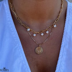 "Blazing star" zodiac necklace in 14 carat gold plated