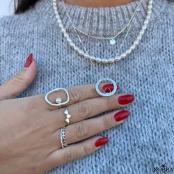 "Trena" enkel slv ring med 3 blade