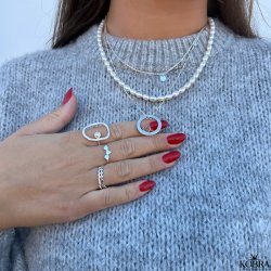 "Trena" enkel slv ring med 3 blade