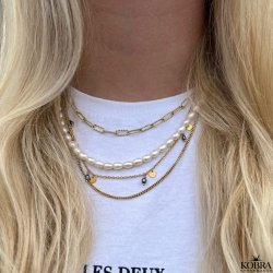 "Kenya" 18 karat forgyldt kde halskde / choker