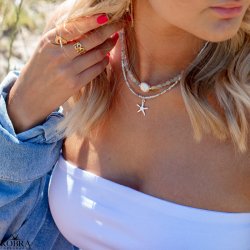 "Soul of summer" halskde med farvede sten og slv vedhng