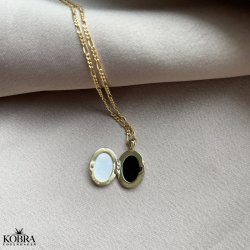 "Spirit" guld medaljon med perlemor