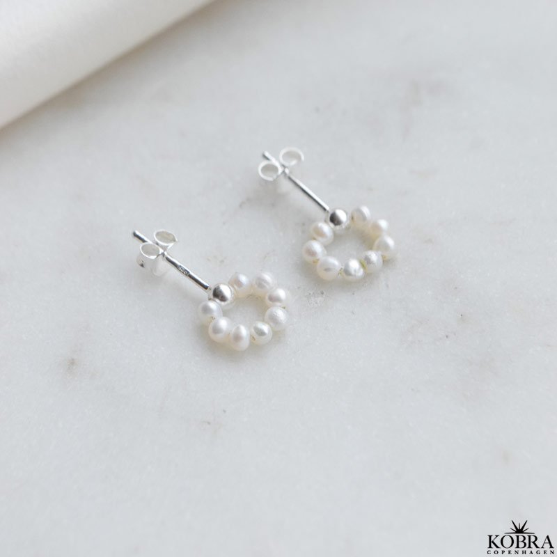 "Mini sicily" sm fine slv restikker med ferskvandsperler