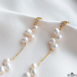 "Marry Berry" smukke og unikke hndlavet guld reringe med gte ferskvandsperler