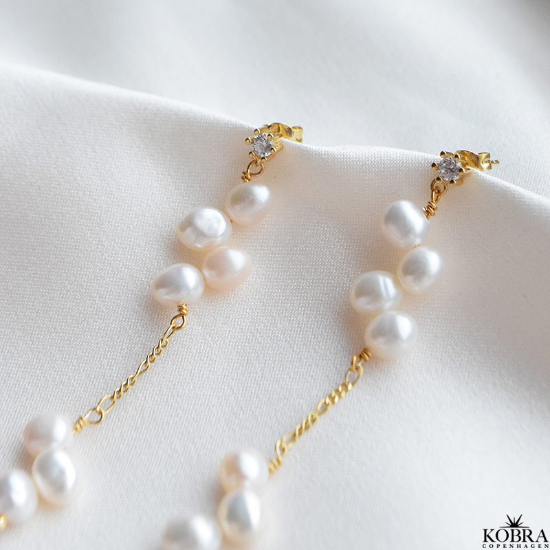 "Marry Berry" smukke og unikke hndlavet guld reringe med gte ferskvandsperler