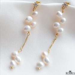 "Marry Berry" smukke og unikke hndlavet guld reringe med gte ferskvandsperler