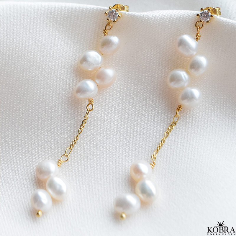 "Marry Berry" smukke og unikke hndlavet guld reringe med gte ferskvandsperler